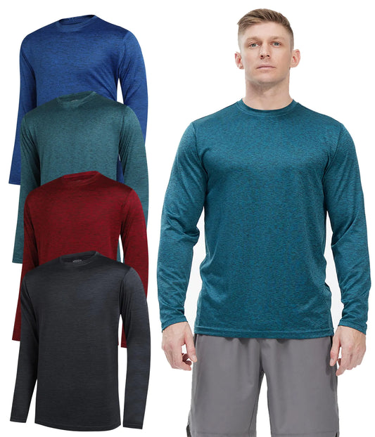 Men's Quartet of Quick-Dry Sun-Protective Long Sleeve Tees