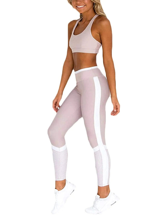 Vogue Sportive Match Set: High-Waisted Leggings with Supportive Bra