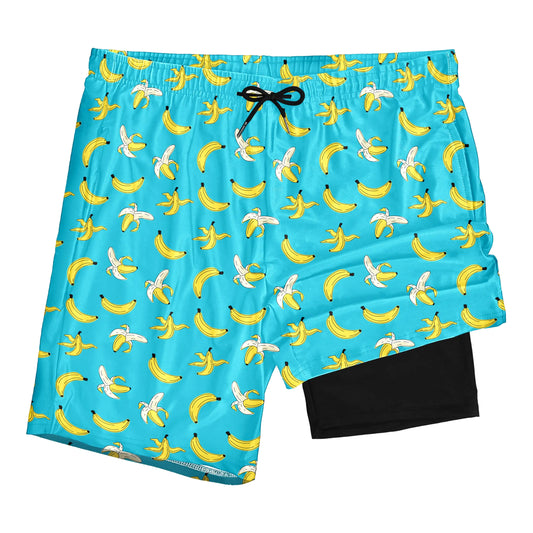 Gentlemen's Aquatic Compression Board Shorts - Quick-Dry, 7-Inch Seam